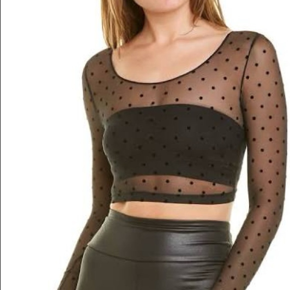 SPANX Sheer Polka Dot Crop Top